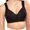 Black, variant on WZXFASHION No Underwire Lace Bras For Women Sponge Cup Front Closure Bras For Seniors Plus Size Full Coverage Bras No Wire Bras Bra Black J