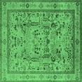 thumbnail image 1 of Ahgly Company Indoor Square Oriental Emerald Green Industrial Area Rugs, 6' Square, 1 of 4