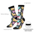 thumbnail image 4 of Rateoe Colorful Alpaca for Women Casual Calf Socks - Cute Crew Socks - Thin Soft Above Ankle Socks Size 5-11, 4 of 6