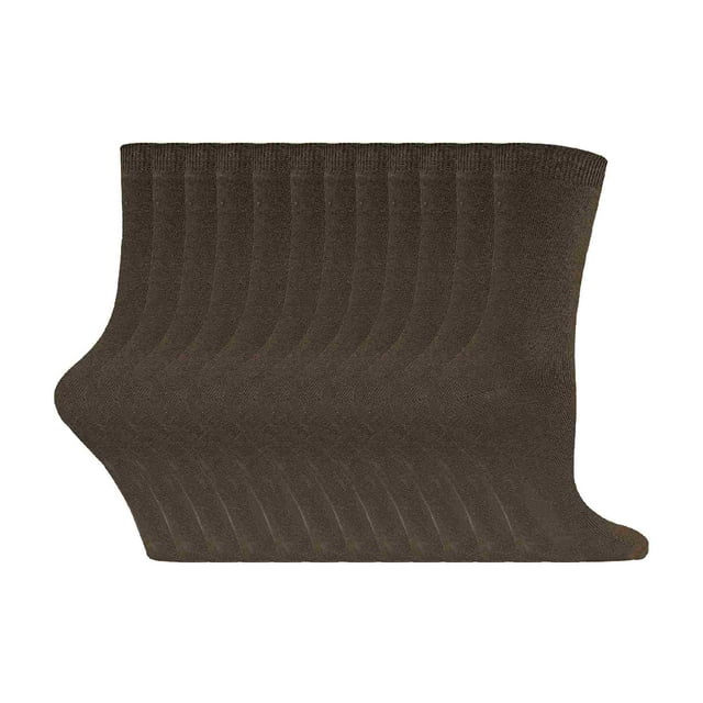 Chaussettes pour Femmes en Coton Uni Riche / 12 Paires / Sock Snob / Chaussettes Fines Colorées Mi-Mollet