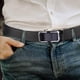 thumbnail image 4 of 1 Uds. Cinturón con hebilla automática con logotipo plateado, hebilla automática sin dientes, cinturón para pantalones de piel de vaca con sello de cintura, 4 of 6