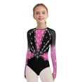 thumbnail image 3 of TSSOE Gymnastics Leotard for Girls Long Sleeve Sparkly Ballet Dance Unitard Vest with Leggings Set Gymnastics Outfits Hot Pink 14, 3 of 7