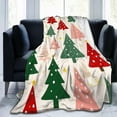 thumbnail image 6 of Christmas Tree Throw Blanket Color Christmas Tree Flannel Blanket Plush Warm Xmas Winter Decor for Sofa Couch Bed 80''''x60'''', 6 of 7