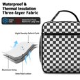 thumbnail image 4 of Black and White Checkered Pattern Insulated Lunch Bag Teens,Lunch Box for Men Women for Work,Picnic or Travel,10.2x9.5x4.3 Inches,8 Can Capacity, 4 of 6