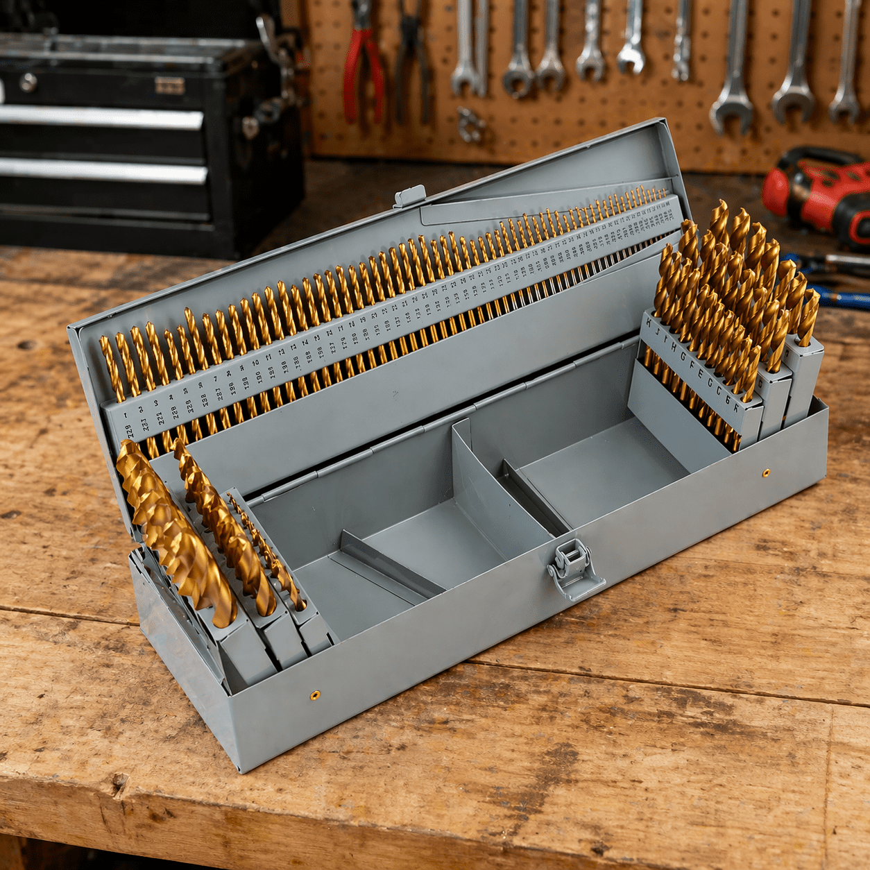 115PC TITANIUM DRILL BIT SET W/METAL CASE
