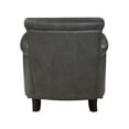 thumbnail image 4 of Tria 35 Inch Accent Chair- Gray Top Grain and Split Leather- Brown Wood, 4 of 6
