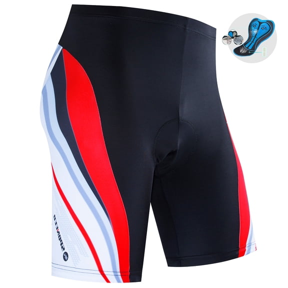 Bike Shorts for Men Padded Road Riding Cycling Tights UPF Biking Cycle Clothing Red L
