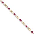 thumbnail image 1 of 14K Diamant et Bracelet Ovale en Rubis Composite 7 Pouces, 1 of 1