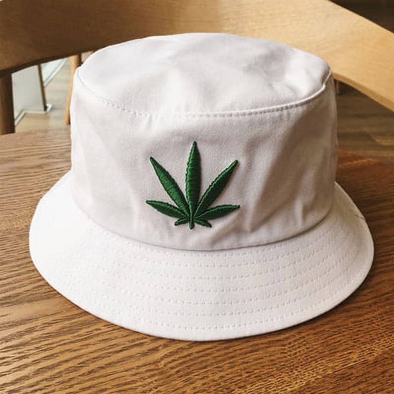 esafio Marijuana Bucket Hat Weed Leaf Cannabis Fisherman's Hat Foldable Cap  for Men Women,Black 