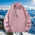 thumbnail image 4 of ZCFZJW Men's Fleece Zip-Up Jacket Workout Sherpa Lined Jackets Full Zip Mock Neck Long Sleeve Wool Warm Thick Outwear Coats with Pockets Pink XXXXL, 4 of 5