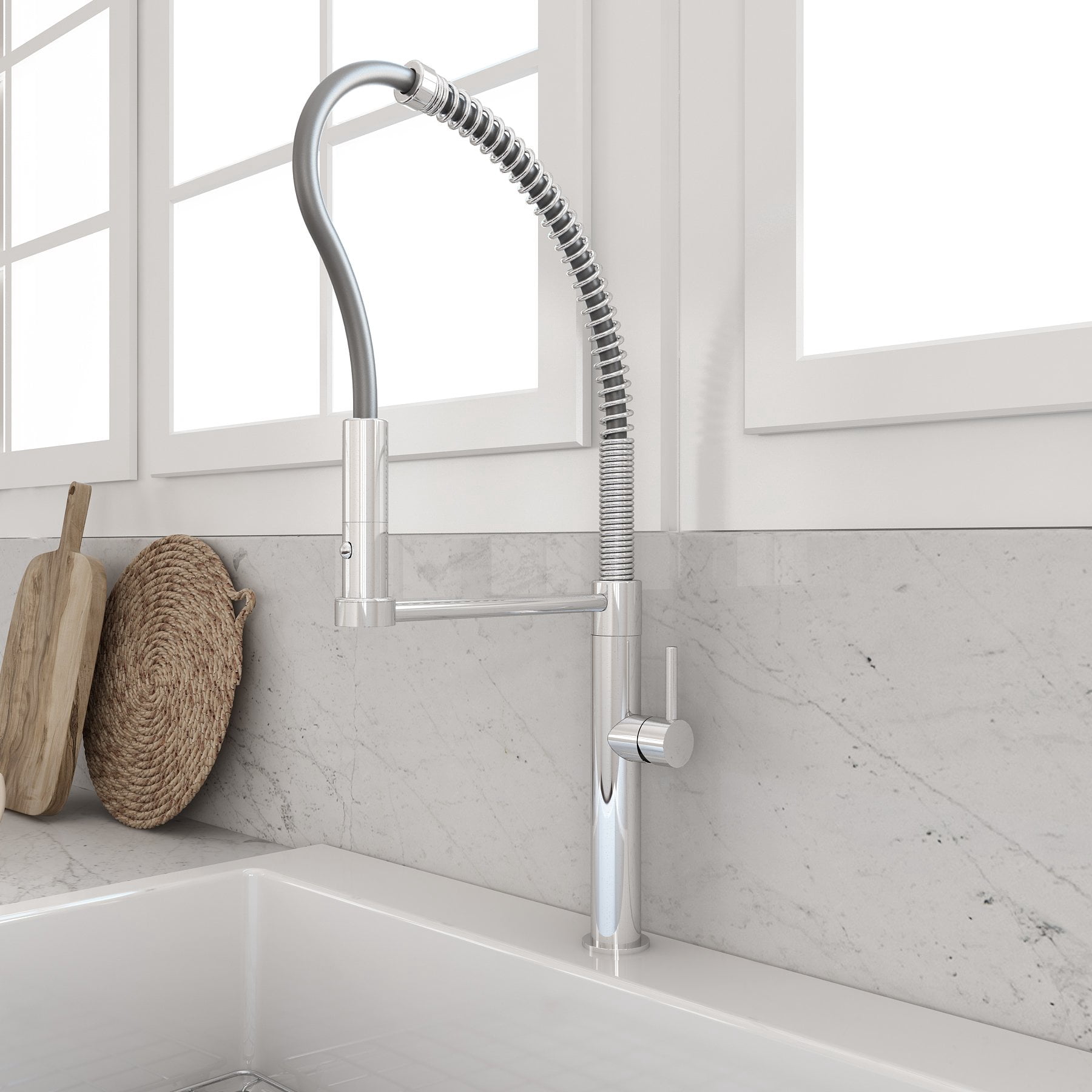 BOCCHI 2027 0001 CH Baveno Pro Kitchen Faucet in Chrome