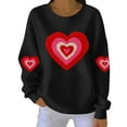 thumbnail image 2 of Yuyuzo Chandails en Molleton pour Femmes Saint-Valentin T-Shirts Graphiques Hauts Décontractés Manches Longues Col Rond Mode Chandail, 2 of 5