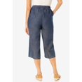 thumbnail image 2 of Woman Within Plus Size Drawstring Denim Capri, 2 of 6