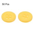 thumbnail image 3 of Uxcell 50Pcs 20L Botones de Costura 1/2" (12.5mm) Redondos Planos de Resina de 4 Agujeros para Manualidades de Costura de Ropa DIY, Amarillo, 3 of 5