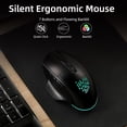 thumbnail image 3 of GEAK Wireless Keyboard and Mouse Comb, 2.4G Full Size Ergonomic Wave Keyboards with Wrist Rest, Quiet Backlit Mice, With Phone Holder, for Computer Tablet, Black, 3 of 9