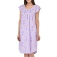 thumbnail image 2 of Ezi Women's Cotton-rich Short Sleeve Nightgown,2X,Lavender, 2 of 7