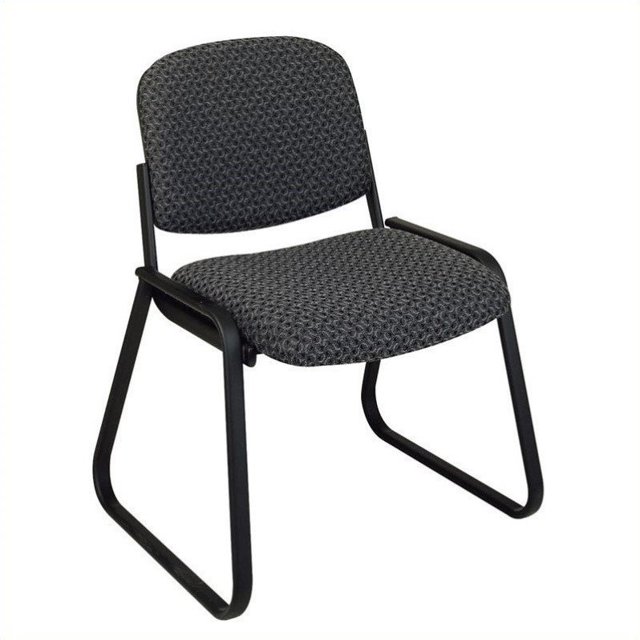 Deluxe Sled Base Armless Chair with Designer Plastic Shell-Charcoal Onyx Black