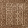 thumbnail image 1 of Ahgly Company Machine Washable Indoor Square Traditional Saddle Brown Area Rugs, 3' Square, 1 of 7