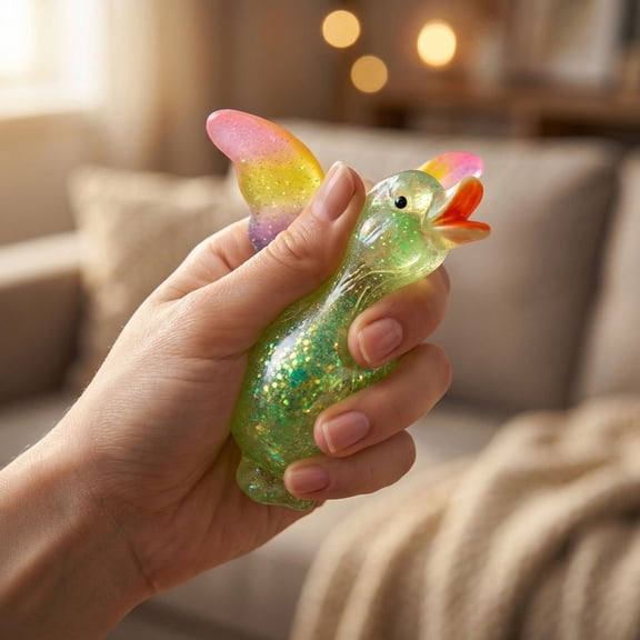 Squishy Sensory Toys Duck Design, Slow Rising Squishy Toys, Anxiety Relief Items Fidget, Green Jumbo Pack