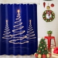 thumbnail image 5 of Shower Curtain 36"W x 78"L Winter Abstract Christmas Tree Blue Texture Fabric Shower Curtains Set with Hooks Water Repellent Bathroom Curtains Machine Washable Bathroom Accessories, 5 of 9