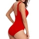 thumbnail image 5 of TOYFUNNY Bikini de una pieza con estampado sólido para mujer, traje de baño push-up, 5 of 6