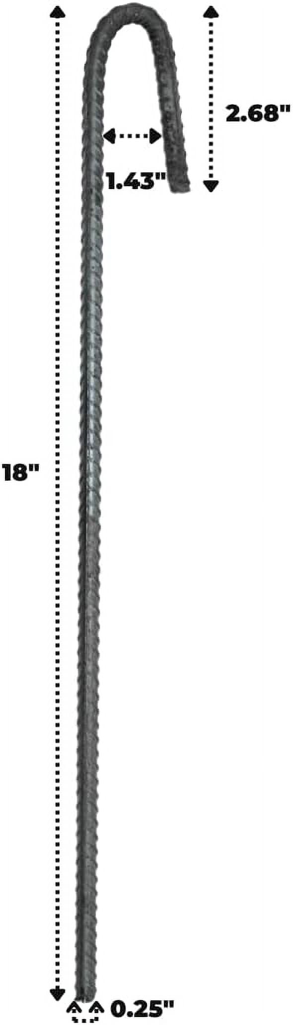 18" Rebar J Hook Ground Stakes, 3/8" Rebar- 20 Pack