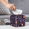thumbnail image 6 of Tissue Lavender Flowers Box Cover Holder, Square by Xecao - Leather Decorative Organizer for Tabletop, Bathroom, Car, Office, 6 of 8