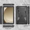 thumbnail image 3 of Fintie Shockproof Case for Samsung Galaxy Tab A9 8.7 Inch 2023 Model (SM-X110/X115/X117), Tuatara Rugged Unibody Hybrid Full Protective Bumper Kickstand Cover w/Built-in Screen Protector, Black, 3 of 11