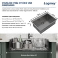 thumbnail image 4 of Logmey Stainless Steel Drop In Kitchen Sink 30x22 Inch Topmount Gunmetal Black Kitchen Sink, 4 of 4