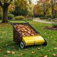 thumbnail image 7 of AIKKYS 21" Push Lawn Sweeper with Height Adjustment & 4 Fast Spinning Brushes,3.5 Cu. Ft. Leaf & Grass Collector for Grass Clippings,Leaves & Debris,Yellow&Black, 7 of 7