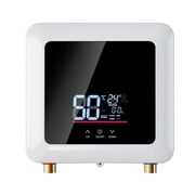 Tankless Water Heater Electric with Remote 5500W 110V Instant Hot Water Heater With LED Display, Electric Hot Water Heater, Black/ White