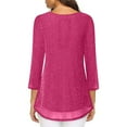 thumbnail image 5 of Purcolt Women's Sparkly 3/4 Sleeve Shirts Crew Neck Sequin Glitter Pleated Flowy Tunic Tops Dressy Casual Loose Fit Peplum Blouses S-3XL, 5 of 6