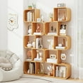 thumbnail image 2 of Gymax 2PCS 5-Tier S-Shaped Bookcase w/ 5 Open Cubes Geometric Corner Display Shelf, 2 of 10
