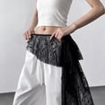 thumbnail image 2 of ManxiVoo Lace Wrap Asymmetrical Layered Skirt with Tie Waist Scarf Belt for Women Casual Wear, 2 of 7