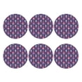 thumbnail image 2 of Pofeuu leaf flower Skull colorful Print Leather Coasters Set of 6, Round Cups Mugs Mat Pad for Home Kitchen Heat Resistant Drink Coasters,Round Shape, 2 of 7