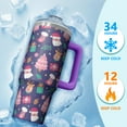 thumbnail image 4 of 30oz Holiday Christmas Tree Tumbler with Handle and Straw, Festive Winter Coffee Cup, Stainless Steel Insulated Mug, Gifts for Women Men, 4 of 5