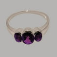 thumbnail image 5 of LBG British Made Solid Sterling Silver ring with Natural Amethyst Womens Engagement Ring - 33 size options - Size 9.75, 5 of 6