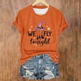 thumbnail image 2 of Clearance! HCURIBAD Shirts for Women, Women's Casual Letter Printed Round Neck Short Sleeve Top Halloween Witch T Shirt, Womens Graphic Tees, Halloween Shirts for Women 1PC T-Shirt Orange S, 2 of 4