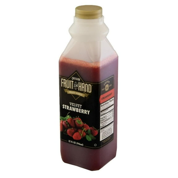 Fruit in Hand Strawberry Velvet Craft Puree, 32 Fluid Ounce - 6 per case.