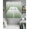 thumbnail image 5 of Sage Green Ombre Kitchen Curtain and Valance Set 3 Pieces, Rod Pocket Short Tier Curtains 36 Inch Length, Modern Sage Green Abstract Art Swag Topper Small Window Treatment for Cafe Bathroom Bedroom, 5 of 6