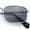 Silver - Black, variant on Retro Hipster Narrow Rectangle Metal Rim Dad Fashion Sunglasses [All Black]