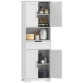 thumbnail image 1 of HOMCOM Pantry Cabinet with Small Open Counter, Buffet with Hutch, White, 1 of 10
