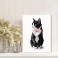 thumbnail image 2 of Cute Tuxedo Cat Pink Bowtie Canvas Print, Living Room Bedroom Cafe Bar Wall Decor, 2 of 8