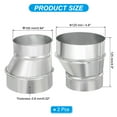 thumbnail image 2 of Uxcell 5" to 4" Eccentric Duct Reducer, 2Pcs Galvanized Iron Ducting Connector Round Air Duct Adapter Pipe Fitting, 2 of 5