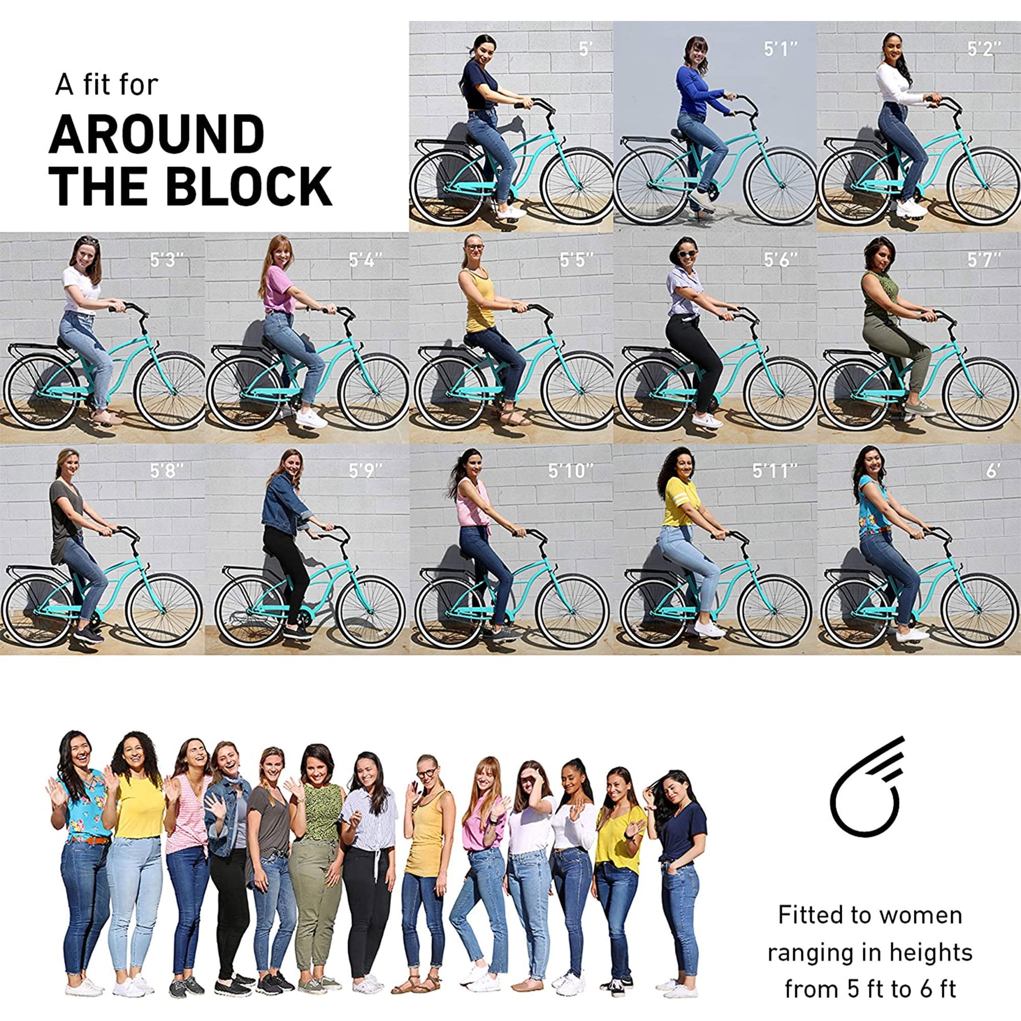 sixthreezero Around the Block Women's 7-Speed Cruiser Bicycle, 26 In. Wheels, Light Plum with Black Seat and Grips