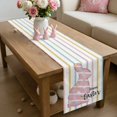 thumbnail image 6 of Pink Bunny Table Runner 72 Inches Long for Kitchen Dining, Polka Dot Colorful Stripes Farmhouse Dresser Scarf Farmhouse, Dining Table Decorations for Wedding/Parties, 18 x 72 In, 6 of 8
