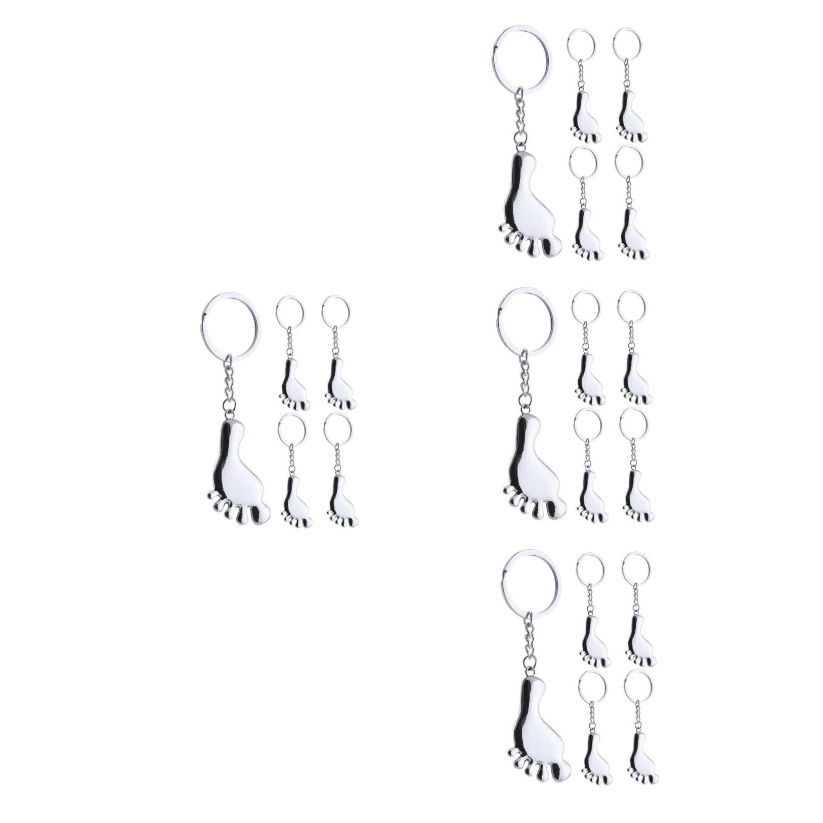 WORGEOUS 20 Pcs Feet Shaped Keychain Decorative Key Ring Holder Pendant Delicate Keychain Exquisite Footprint Keychain Decorative Keyring