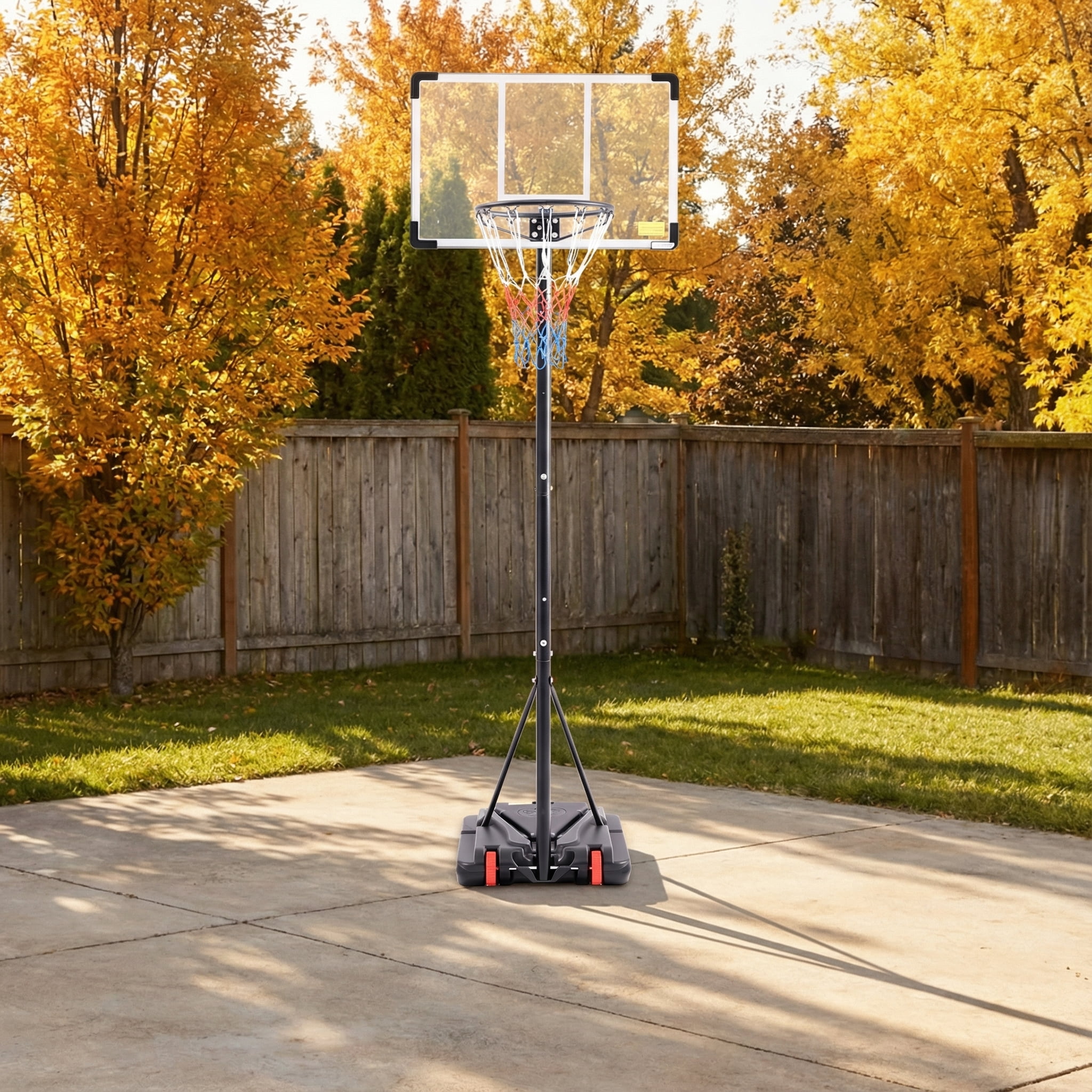 TrumanPick Portable Basketball Hoop Stand 5.1-8.5 Ft Adjustable Basketball Goal System for Kids Youth, White