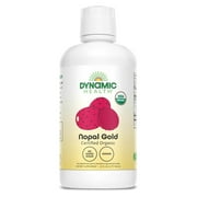 Dynamic Health Nopal Gold | USDA Certified Organic Nopal 100% Juice | Vegetarian, Gluten-Free, BPA-Free, Dietary Supplement | 32oz, 32 Serv