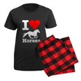 thumbnail image 5 of CafePress - I Heart Horses Women's Dark Pajamas - Women's Short Sleeve Print T-Shirt and Pants Dark Cotton Pajama Set, 5 of 7